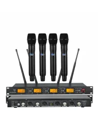 Professional UHF 4-Channel Wireless Microphone System - Verbex VT-UR4000