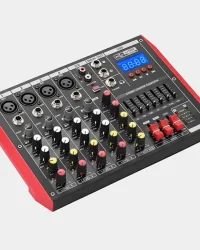 Professional Audio Mixer with Bluetooth and USB MP3 Player - Verbex VT-D6 6-Channel