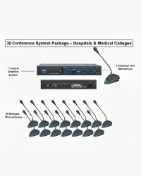 Verbex 30-Person Conference System Package | Central Amplifier + Delegate & Chairman Units for Corporate & Government Meetings