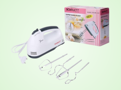 Scarlett Electric Egg Beater and Mixer for Cake Cream - White