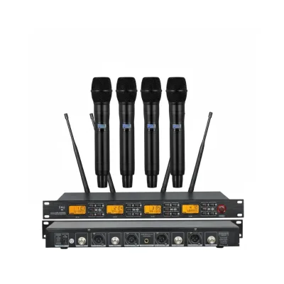 Professional UHF 4-Channel Wireless Microphone System - Verbex VT-UR4000